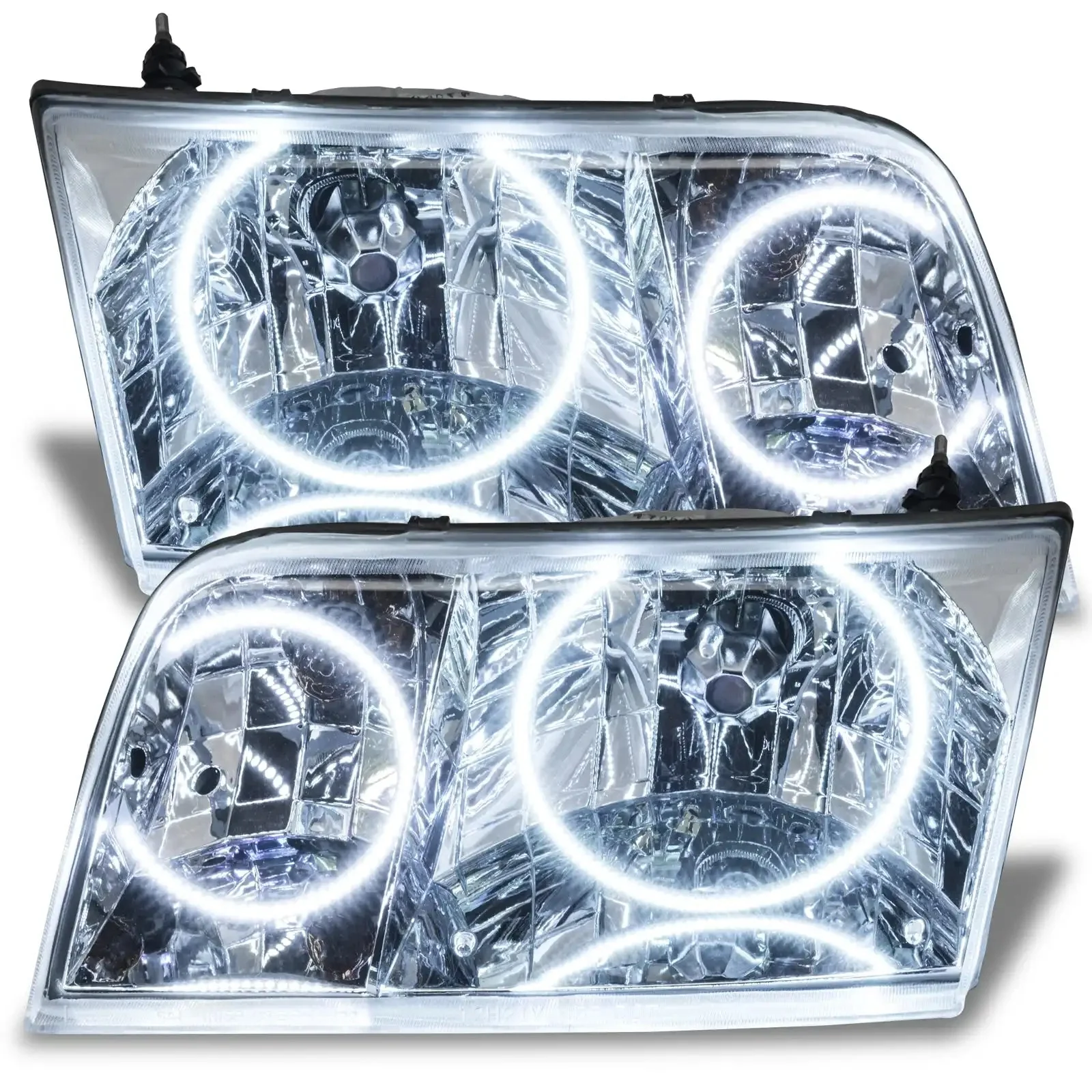 ORACLE Lighting 1998-2011 Ford Crown Victoria Pre-assembled Halo Headlights - Halogen - Chrome Housing - Image 6