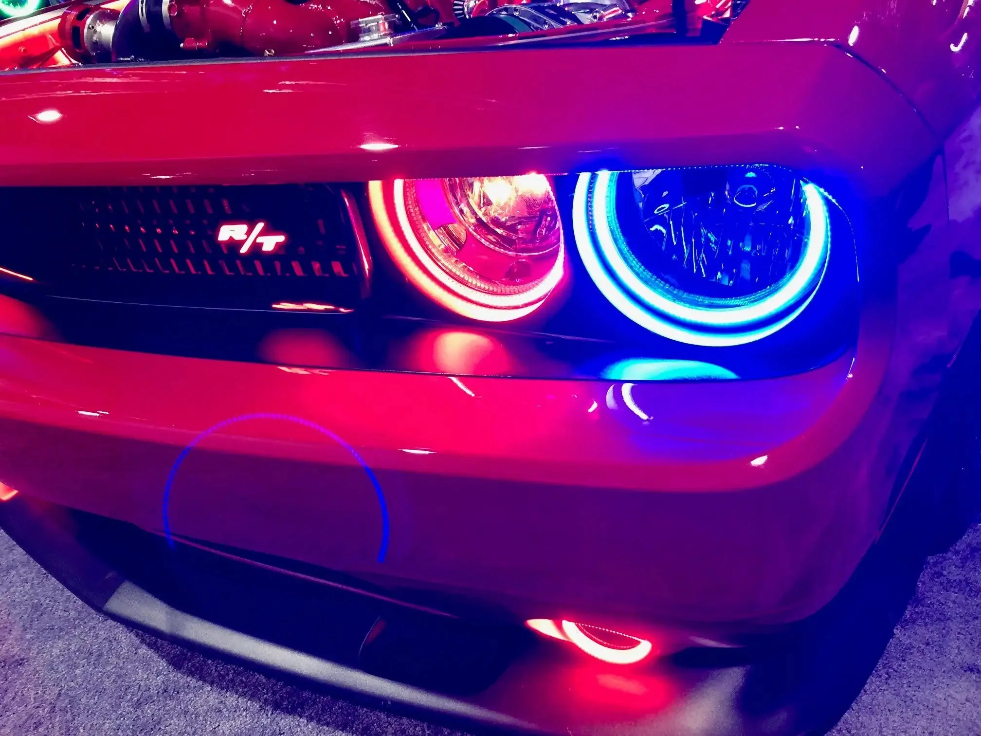 ORACLE Lighting 2008-2014 Dodge Challenger Dynamic ColorSHIFT Headlight Halo Kit - Surface Mount - Image 7