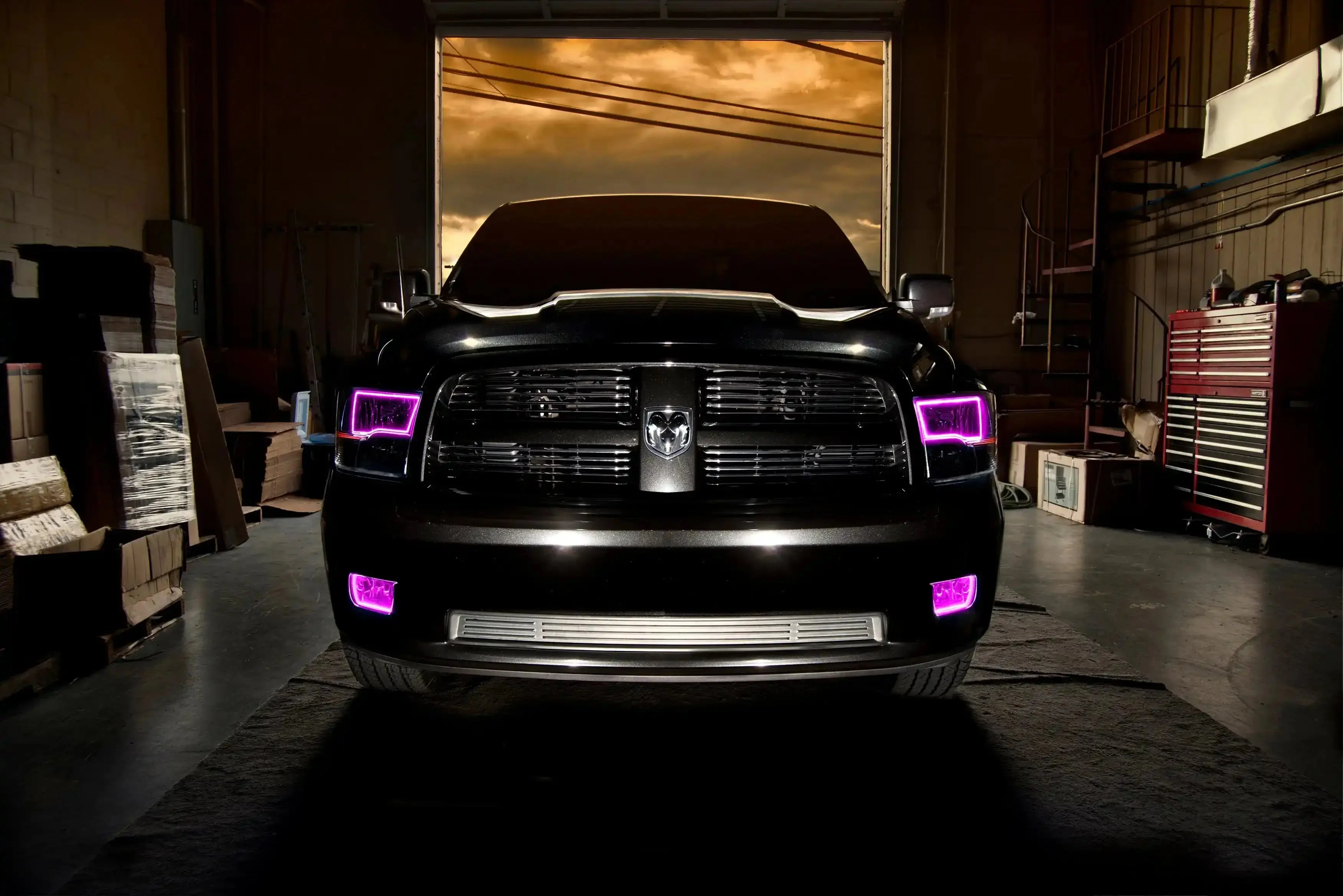 ORACLE Lighting 2009-2018 RAM ColorSHIFT Switchback Quad Pre-Assembled Halo Headlights - Black Housing - Image 33