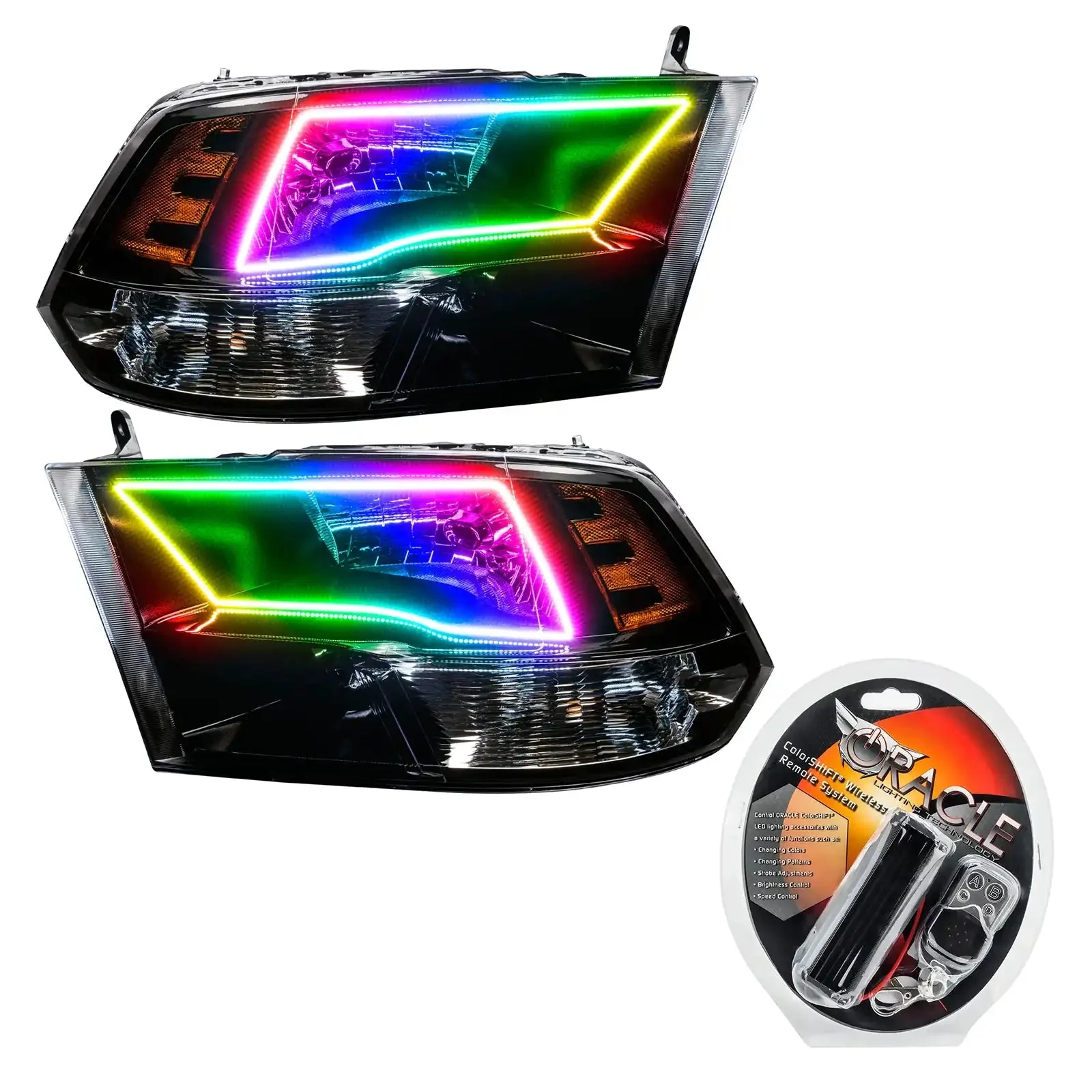 ORACLE Lighting 2009-2018 RAM 1500 Sport Pre-Assembled Headlights - Black Housing - Image 5