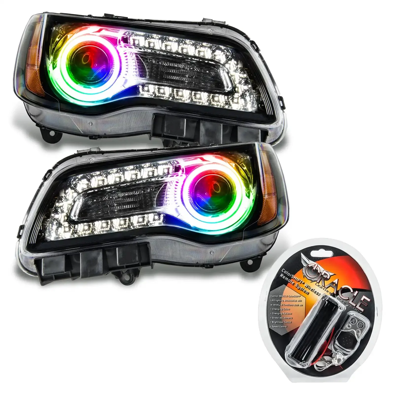 2011-2014 Chrysler 300C NON HID Pre-Assembled Headlights - Black Housing - Image 10