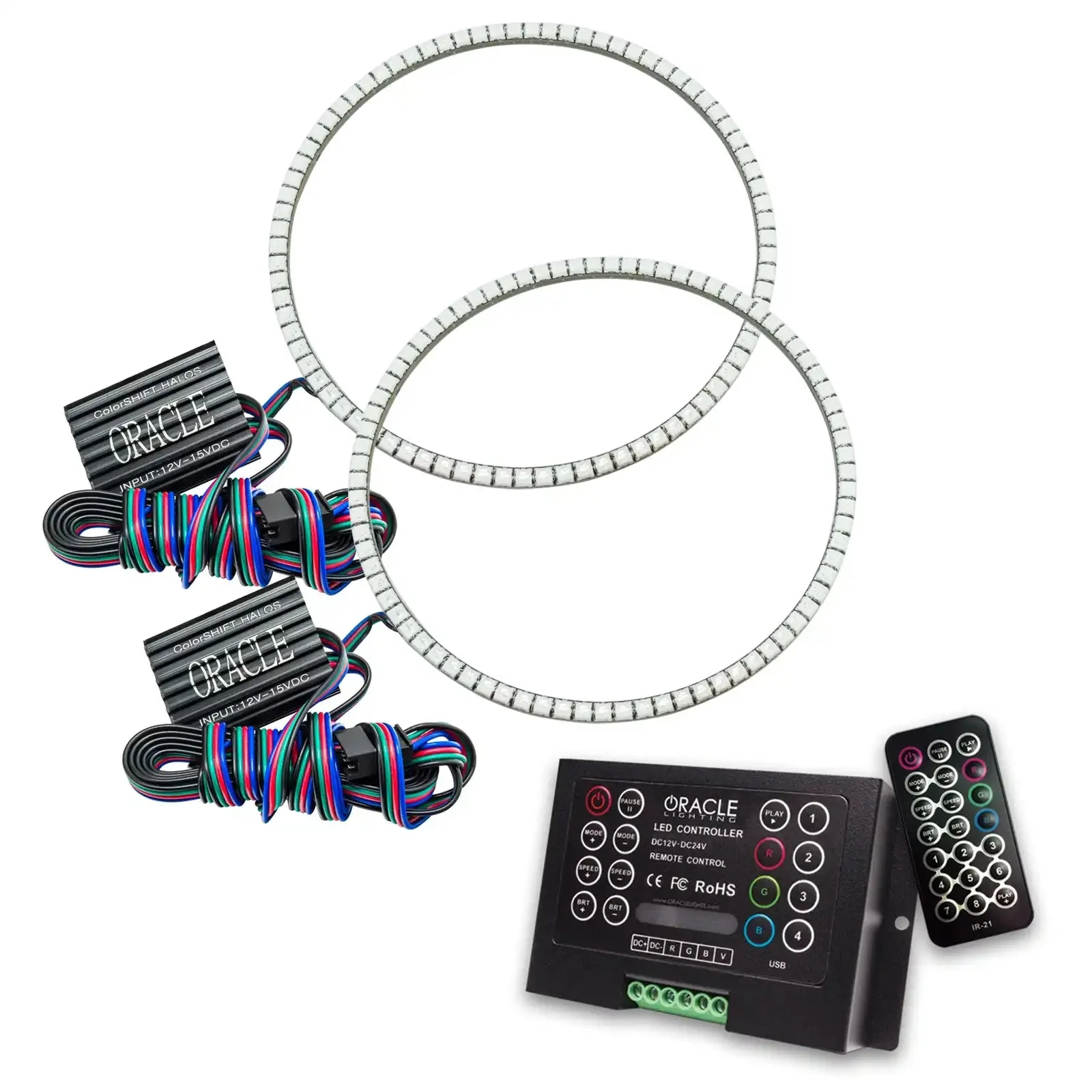 ORACLE Lighting 2018-2025 Jeep Wrangler JL LED Headlight Surface Mount Halo Kit - Image 16