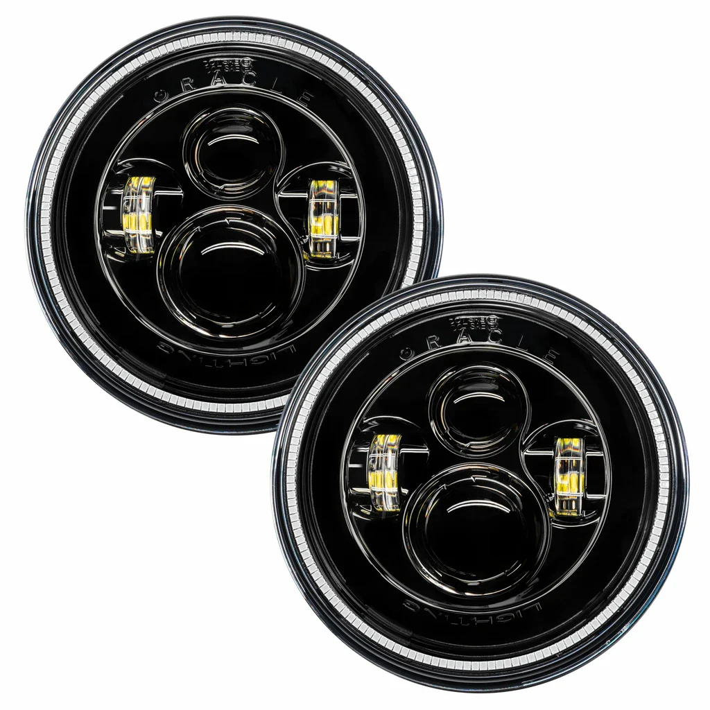 7" High Powered LED Headlights - Black Bezel - Red | ORACLE Outlet | GRADE B - Image 3