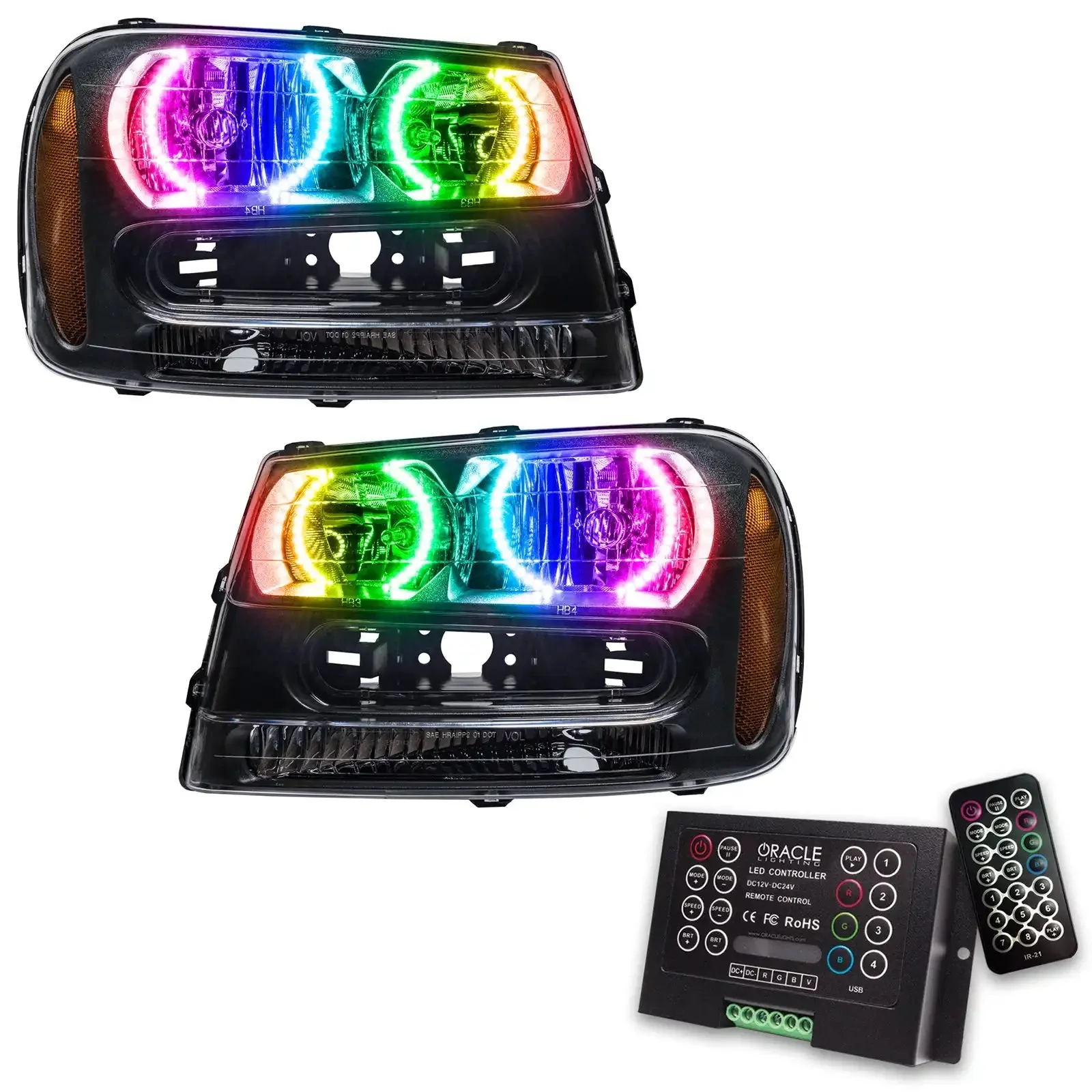 ORACLE Lighting 2002-2009 Chevrolet TrailBlazer Pre-Assembled Halo Headlights - Image 11