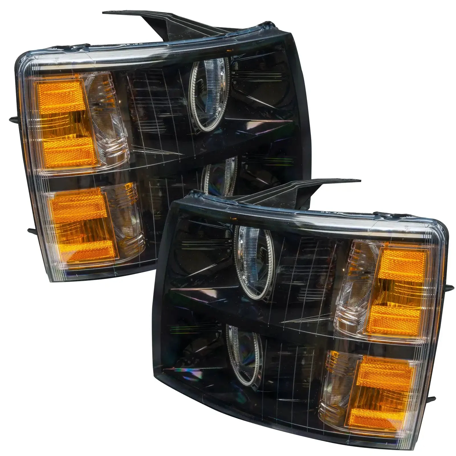 ORACLE Lighting 2007-2013 Chevrolet Silverado Pre-Assembled Halo Headlights - Black Housing - Image 3