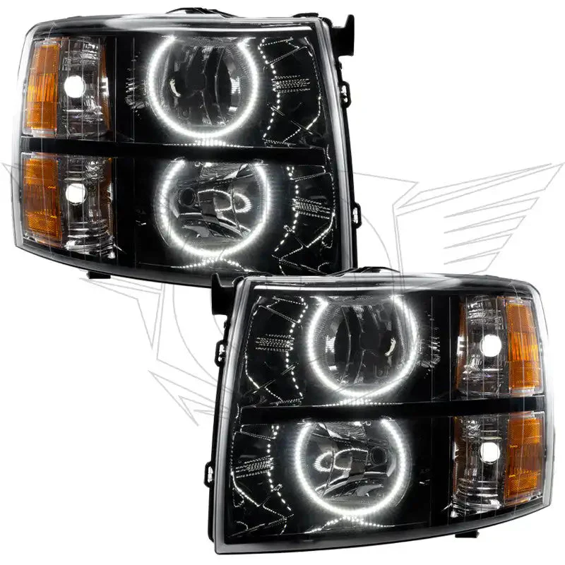 ORACLE Lighting 2007-2013 Chevrolet Silverado Pre-Assembled Halo Headlights - Black Housing - Image 6