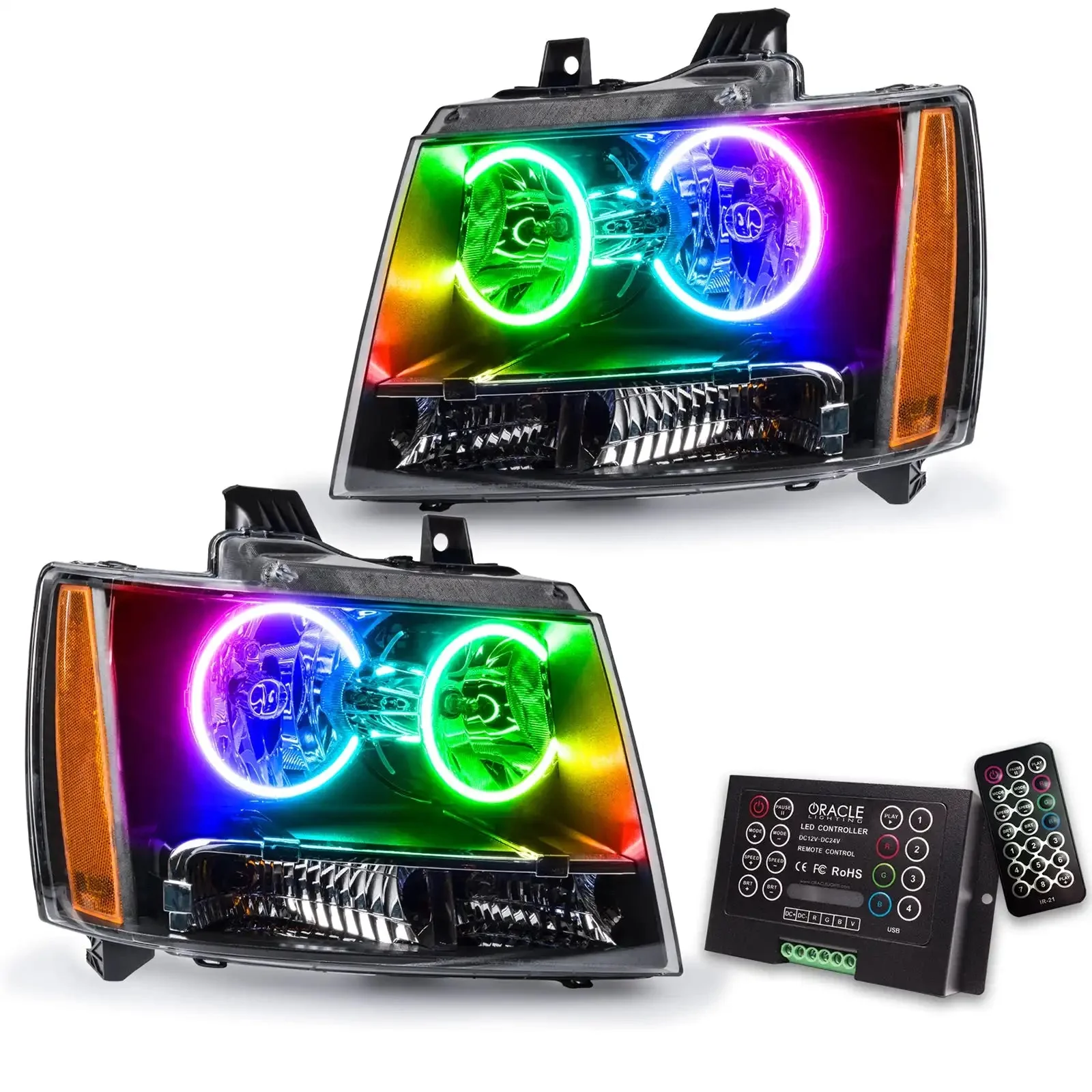 ORACLE Lighting 2007-2014 Chevrolet Suburban Pre-Assembled Halo Headlights - Image 10