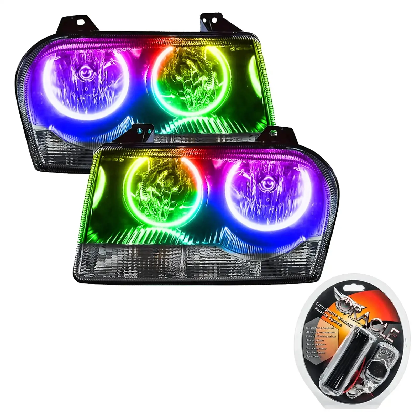 ORACLE Lighting 2005-2010 Chrysler 300 Base V6 Pre-Assembled Halo Headlights - Non HID - Chrome Housing - Image 7