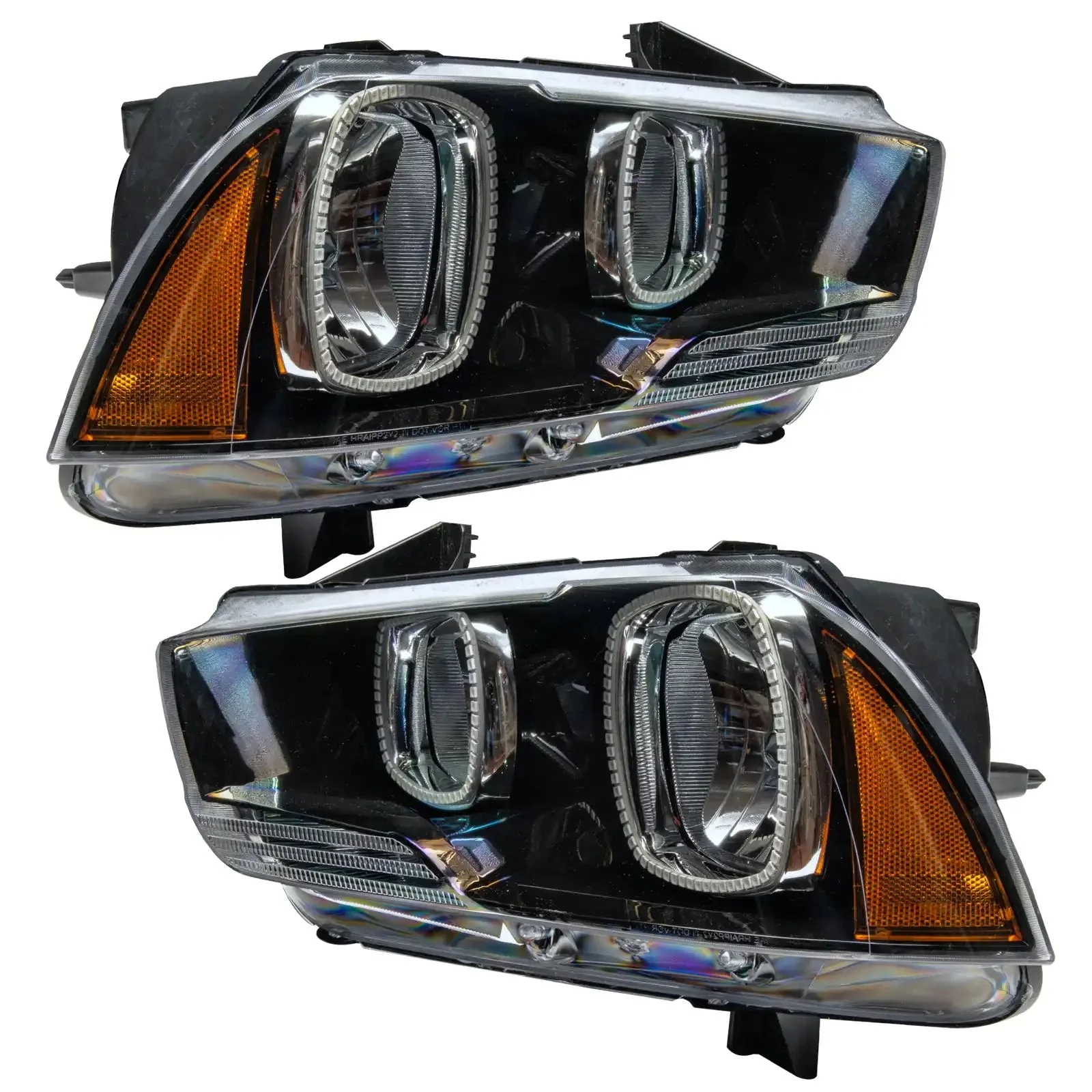 ORACLE Lighting 2011-2014 Dodge Charger Pre-Assembled Halo Headlights - Non HID - Black Housing - Image 3
