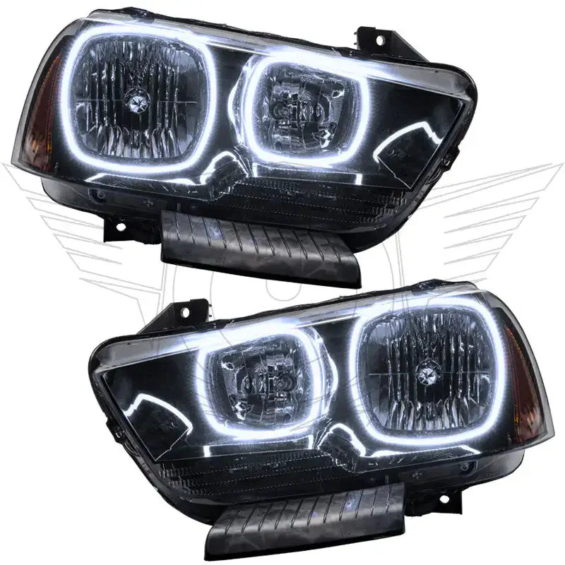 ORACLE Lighting 2011-2014 Dodge Charger Pre-Assembled Halo Headlights - Non HID - Black Housing - Image 6