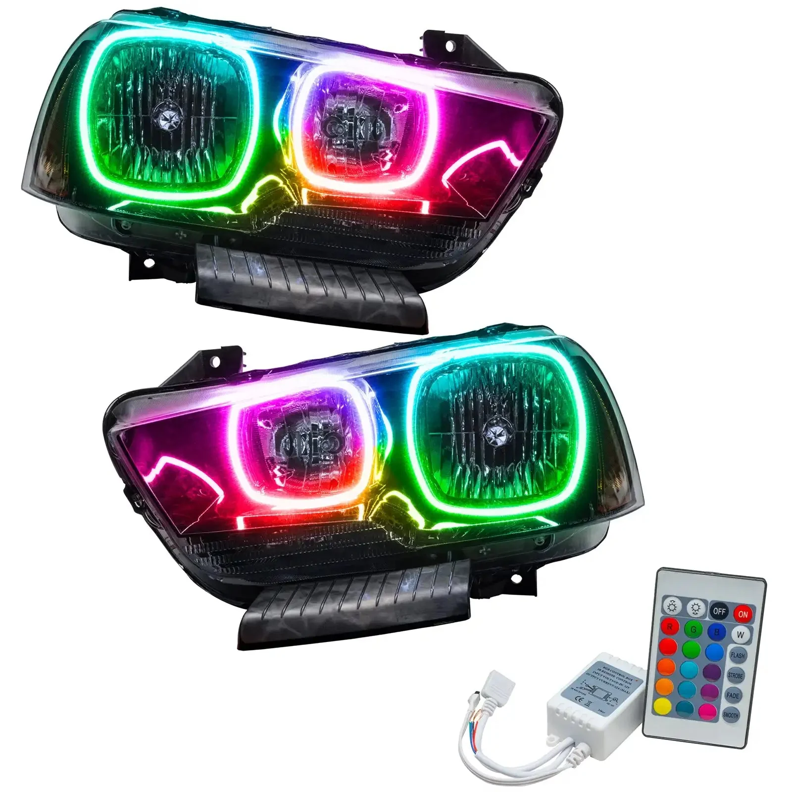 ORACLE Lighting 2011-2014 Dodge Charger Pre-Assembled Halo Headlights - Non HID - Black Housing - Image 8