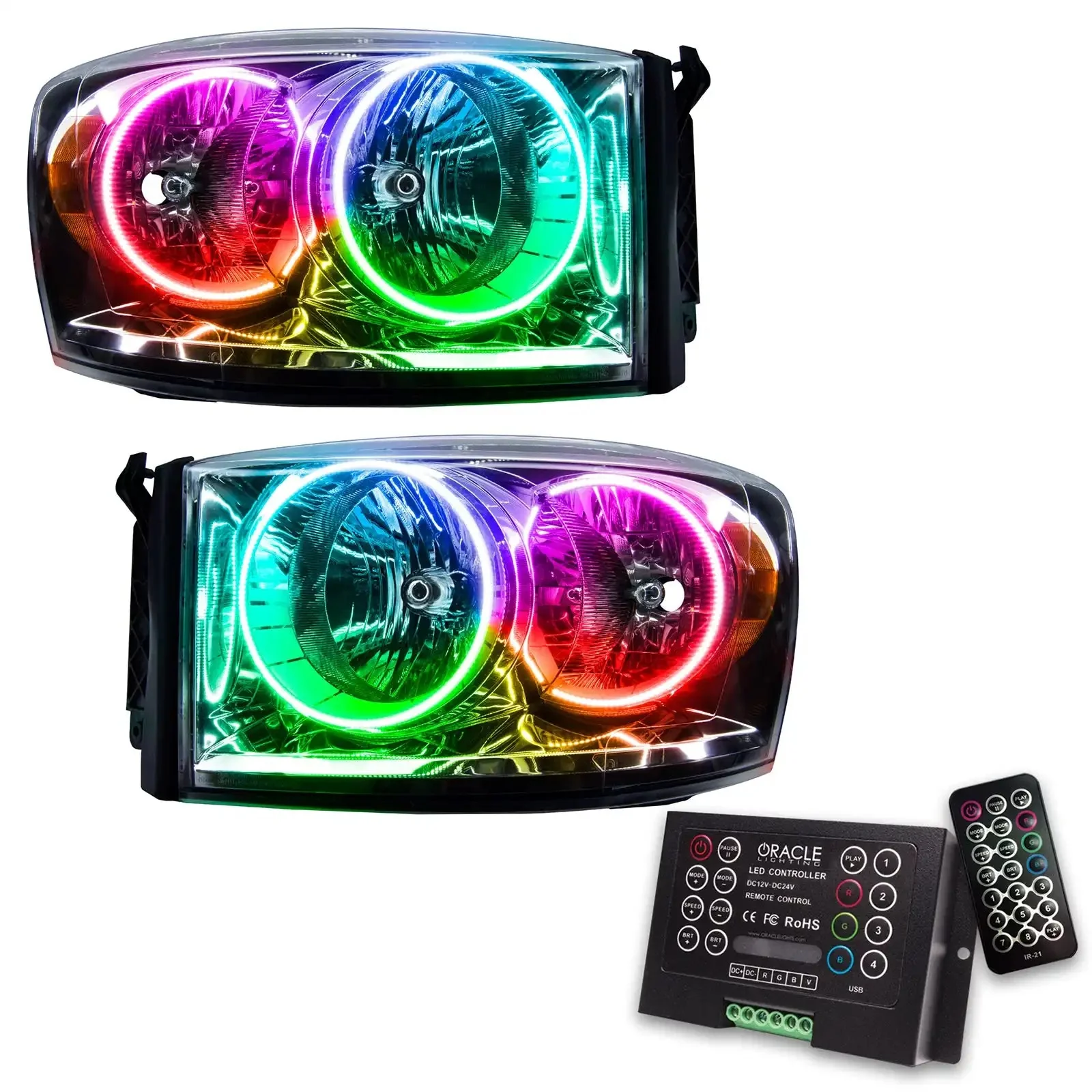 ORACLE Lighting 2007-2008 Dodge Ram Pre-Assembled Halo Headlights - Image 10