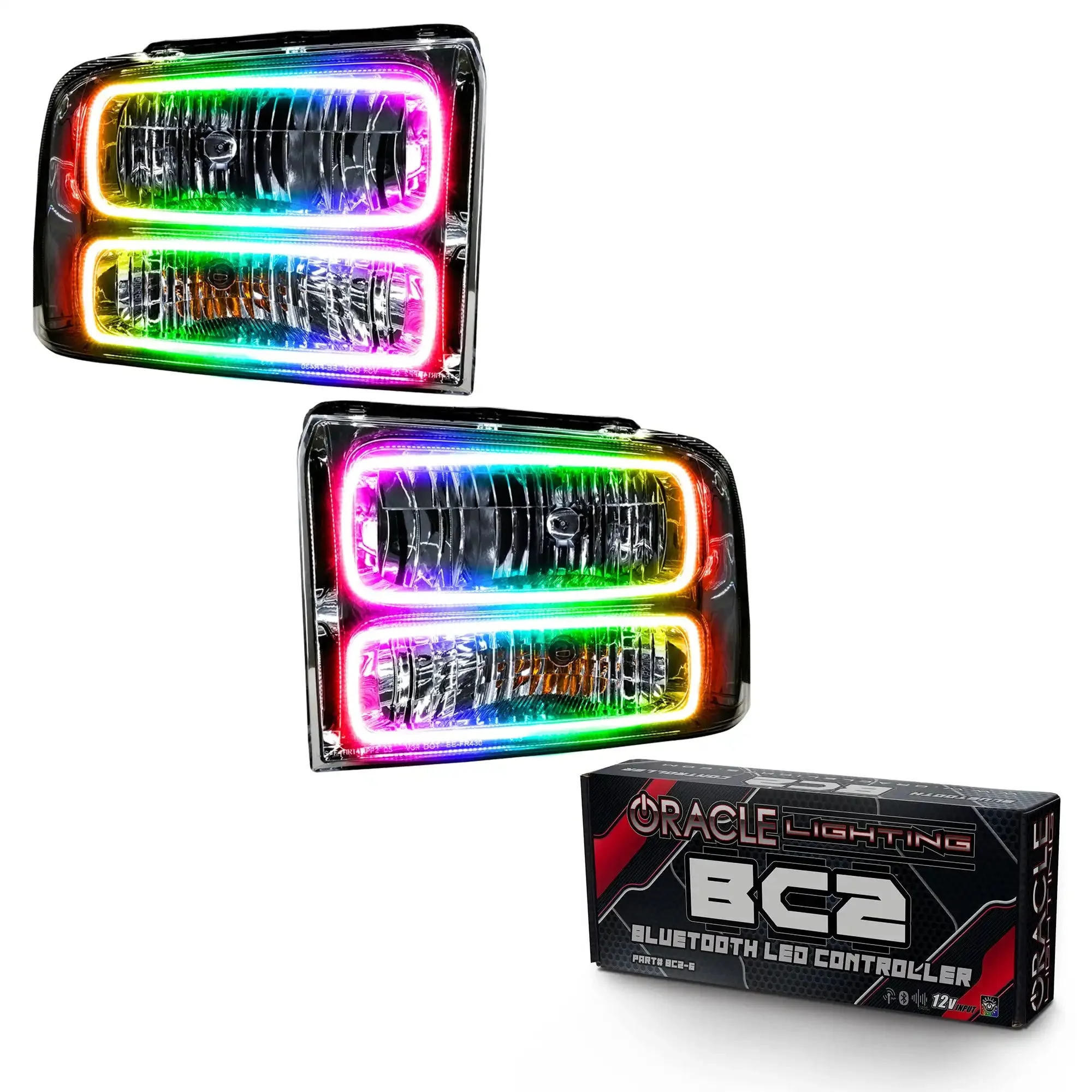 ORACLE Lighting 2005-2007 Ford F-250/F-350 Super Duty Pre-Assembled Halo Headlights - Chrome Housing - Image 11