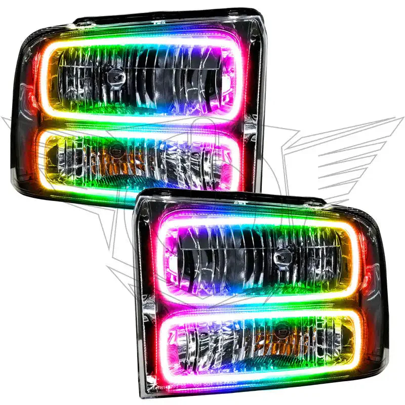 ORACLE Lighting 2005-2007 Ford F-250/F-350 Super Duty Pre-Assembled Halo Headlights - Chrome Housing - Image 7