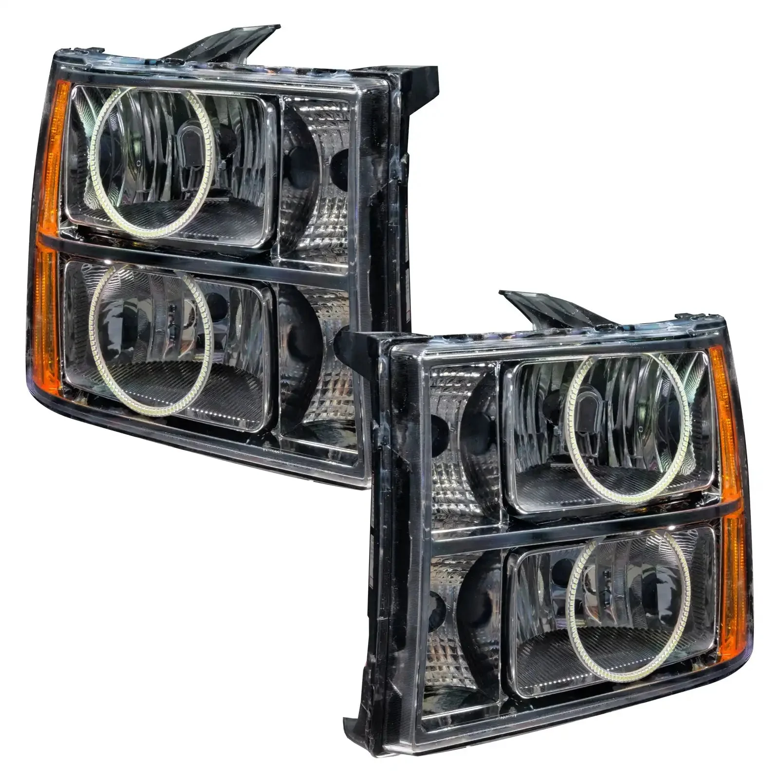 ORACLE Lighting 2007-2013 GMC Sierra Pre-Assembled Halo Headlights - Round Ring Design - Image 3