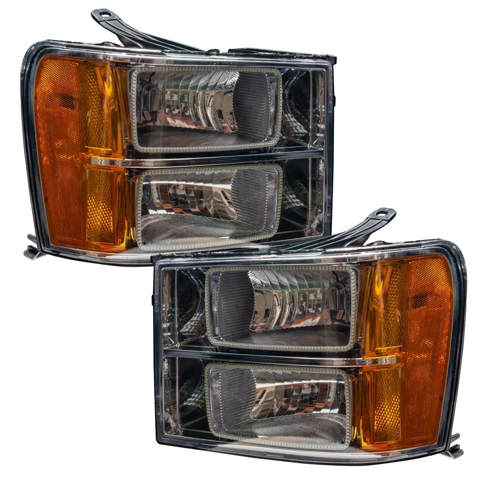 ORACLE Lighting 2007-2013 GMC Sierra Pre-Assembled Halo Headlights - (Square Ring Design) - Image 3