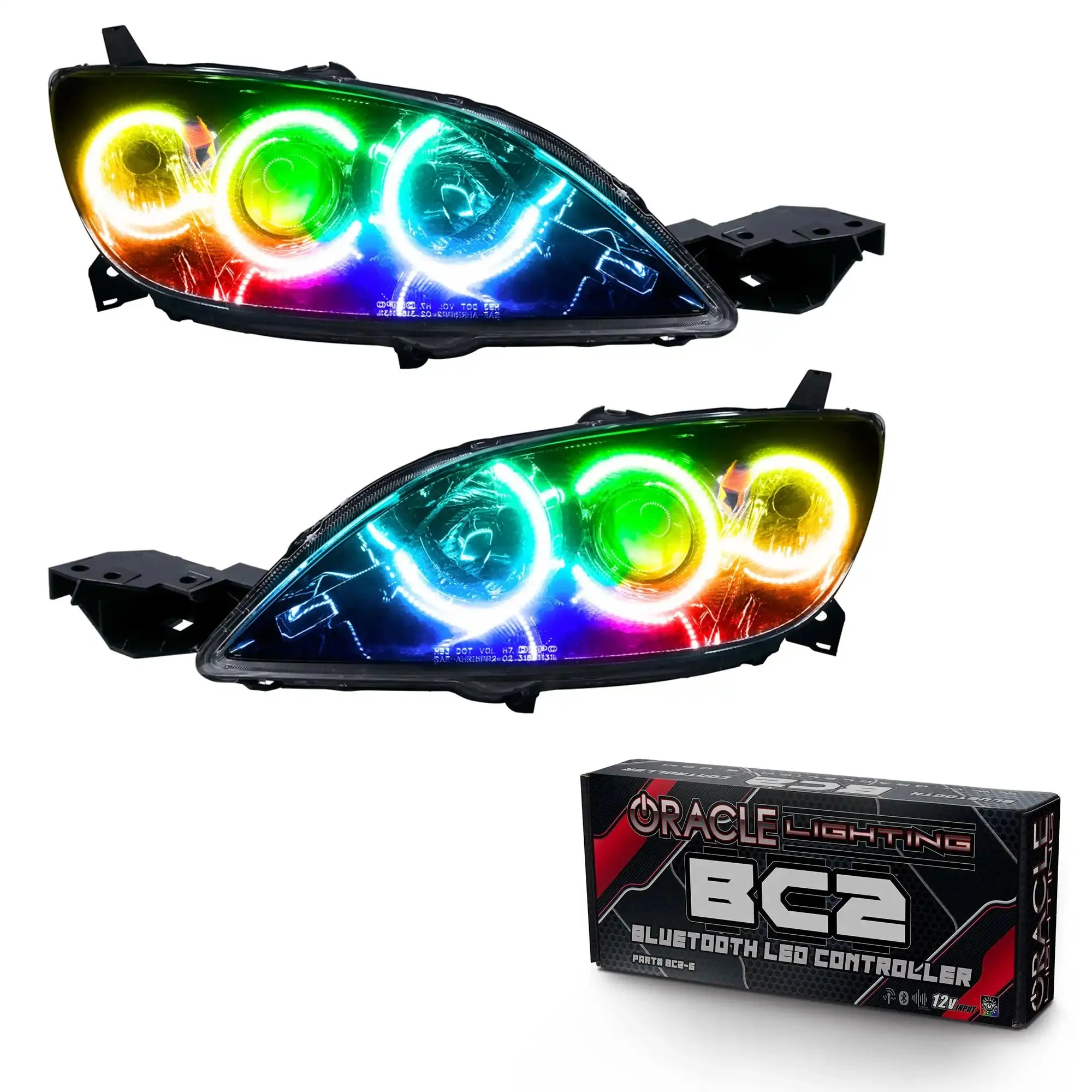 ORACLE Lighting 2004-2009 Mazda 3 Pre-Assembled Halo Headlights - 4DR HALOGEN STYLE - Image 11