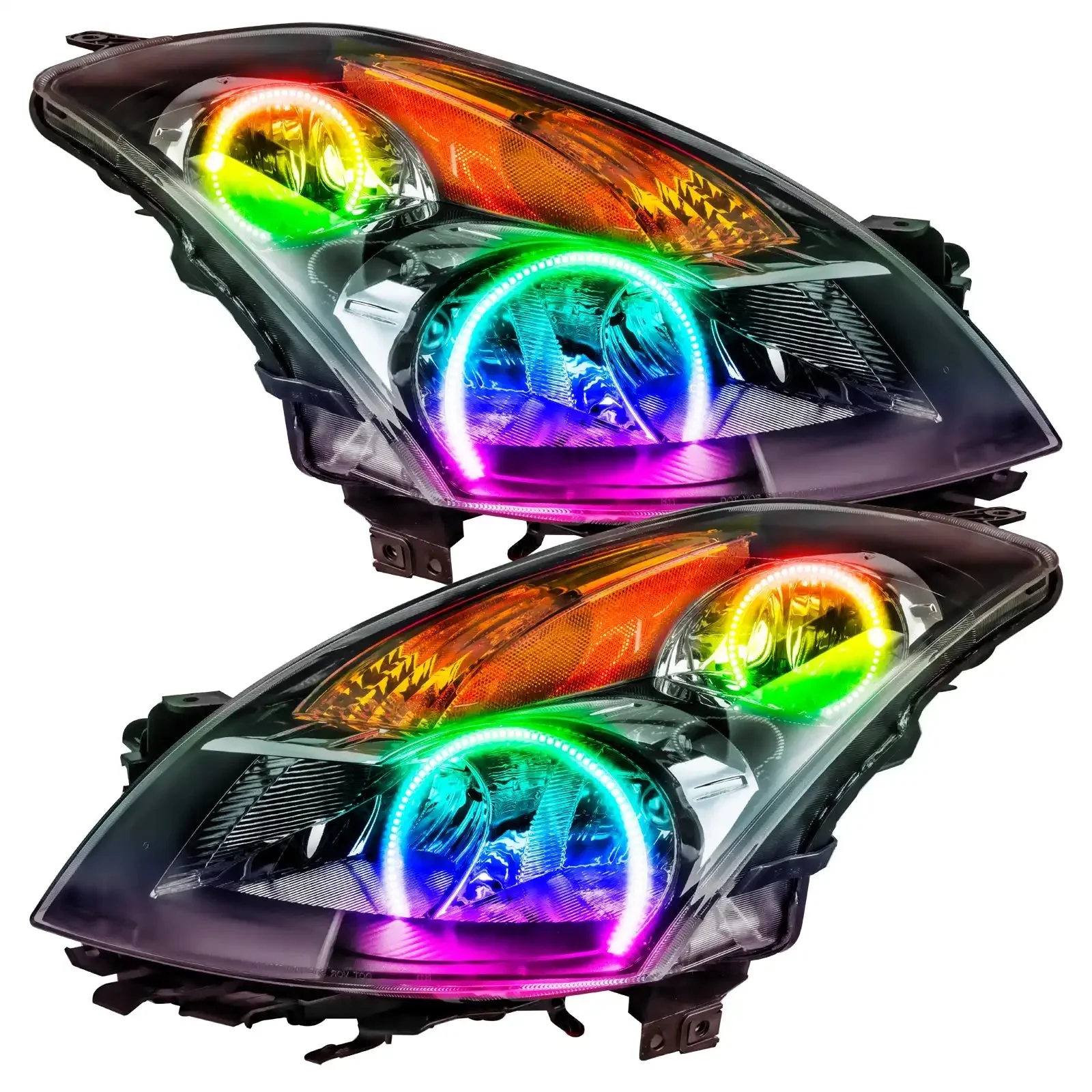 ORACLE Lighting 2007-2009 Nissan Altima Sedan Pre-Assembled Halo Headlights - Black Housing (Halogen) - Image 6