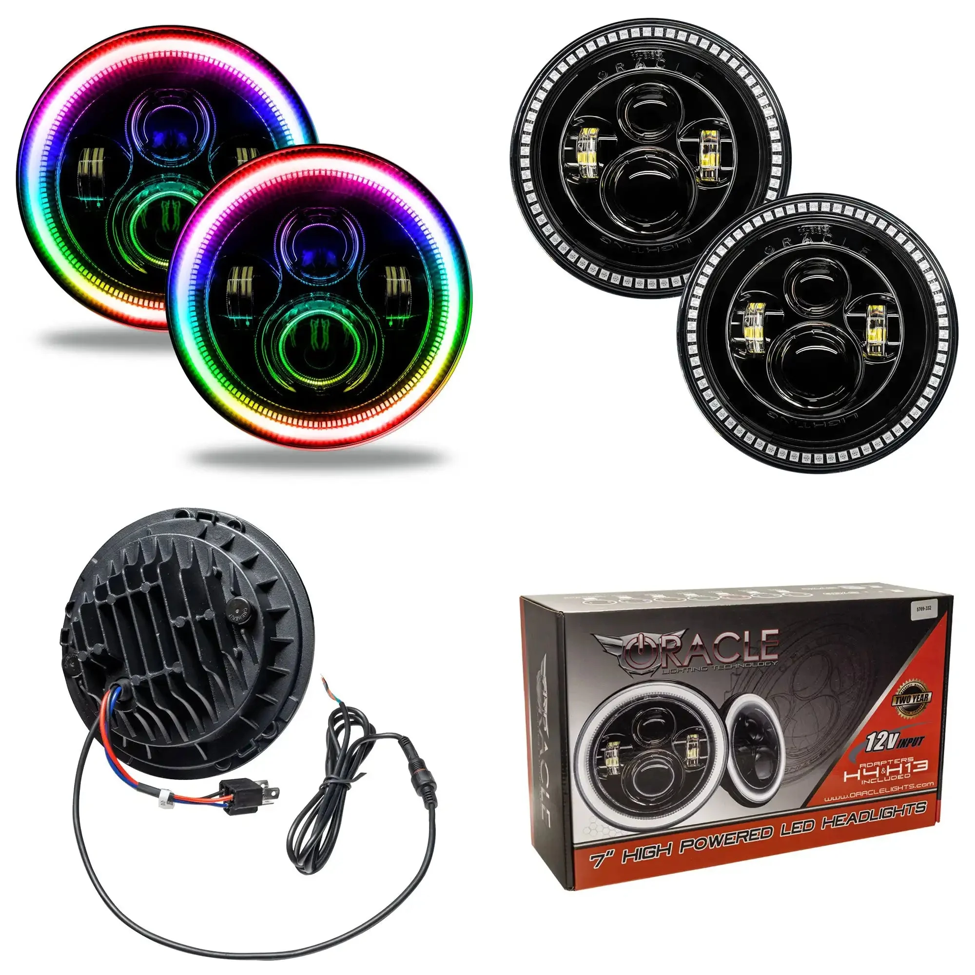 7" High Powered LED Headlights | DOT Certified Sealed Beam Replacement | Jeep Wrangler & Classic Cars - Image 36