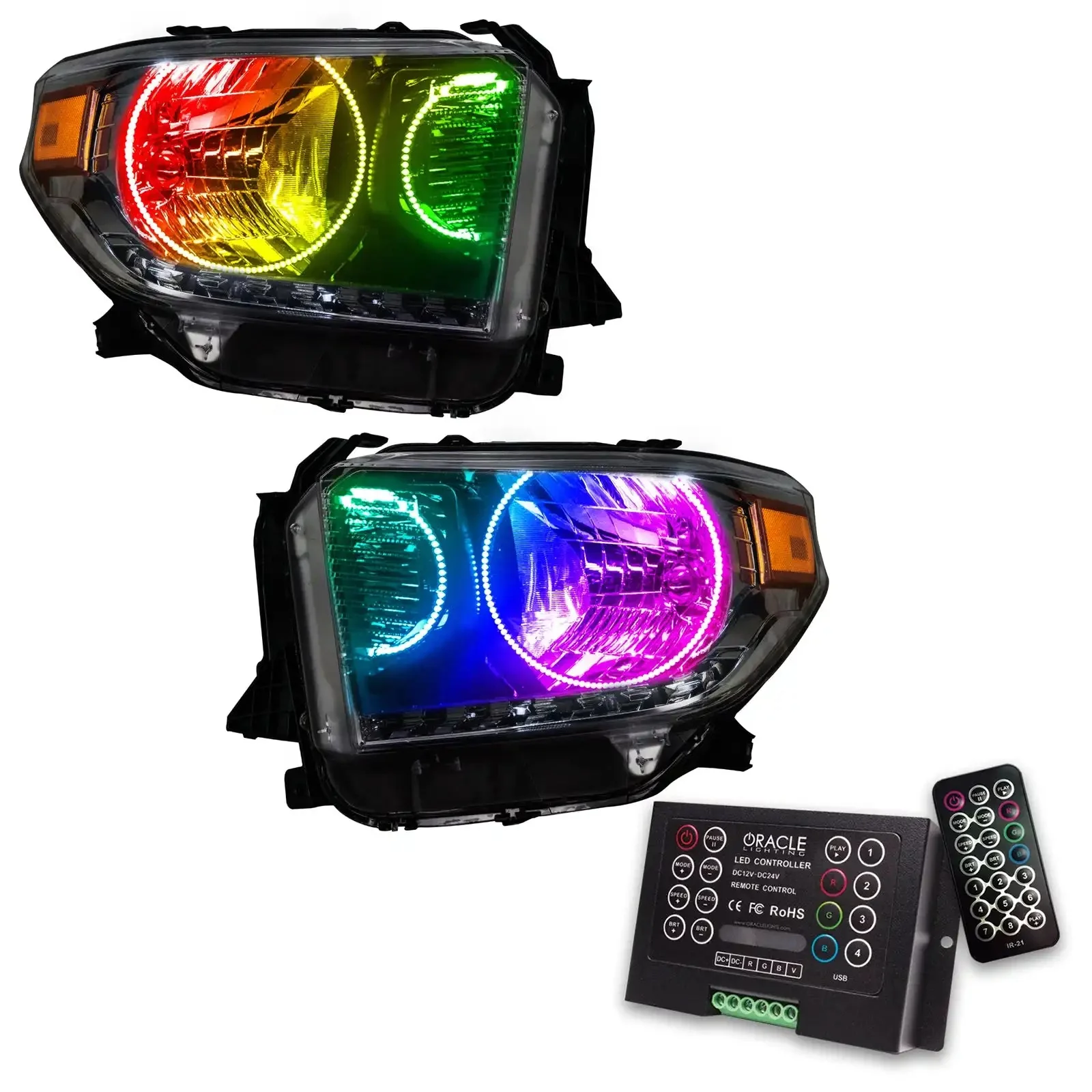 ORACLE Lighting 2014-2017 Toyota Tundra Pre-Assembled Halo Headlights - Dual Halo - Image 10