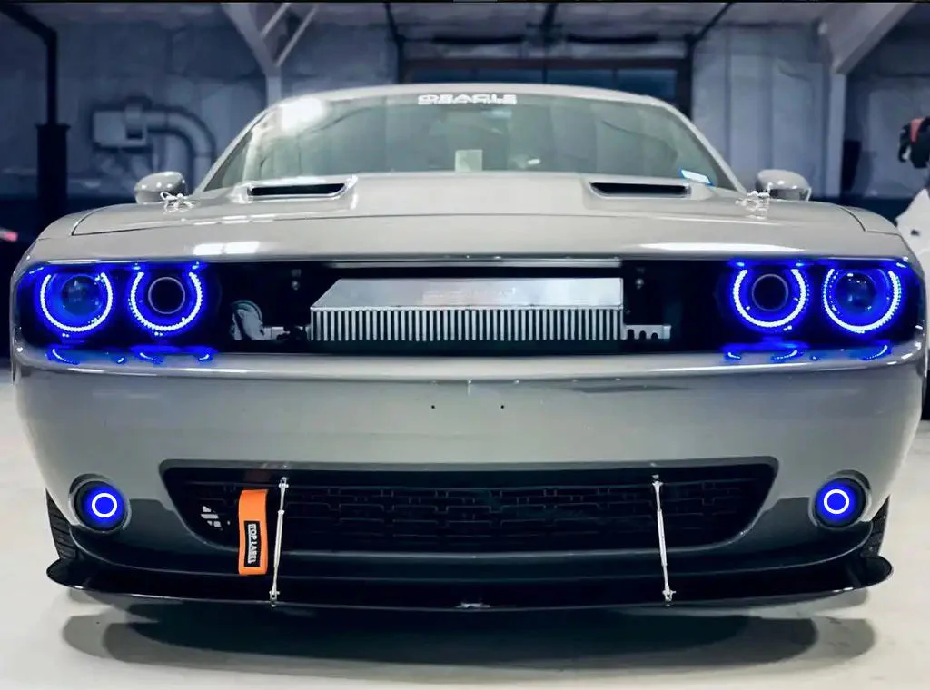ORACLE Lighting 2015-2023 Dodge Challenger Dynamic ColorSHIFT Surface Mount Headlight & Fog Light Halo Kit - Combo - Image 5
