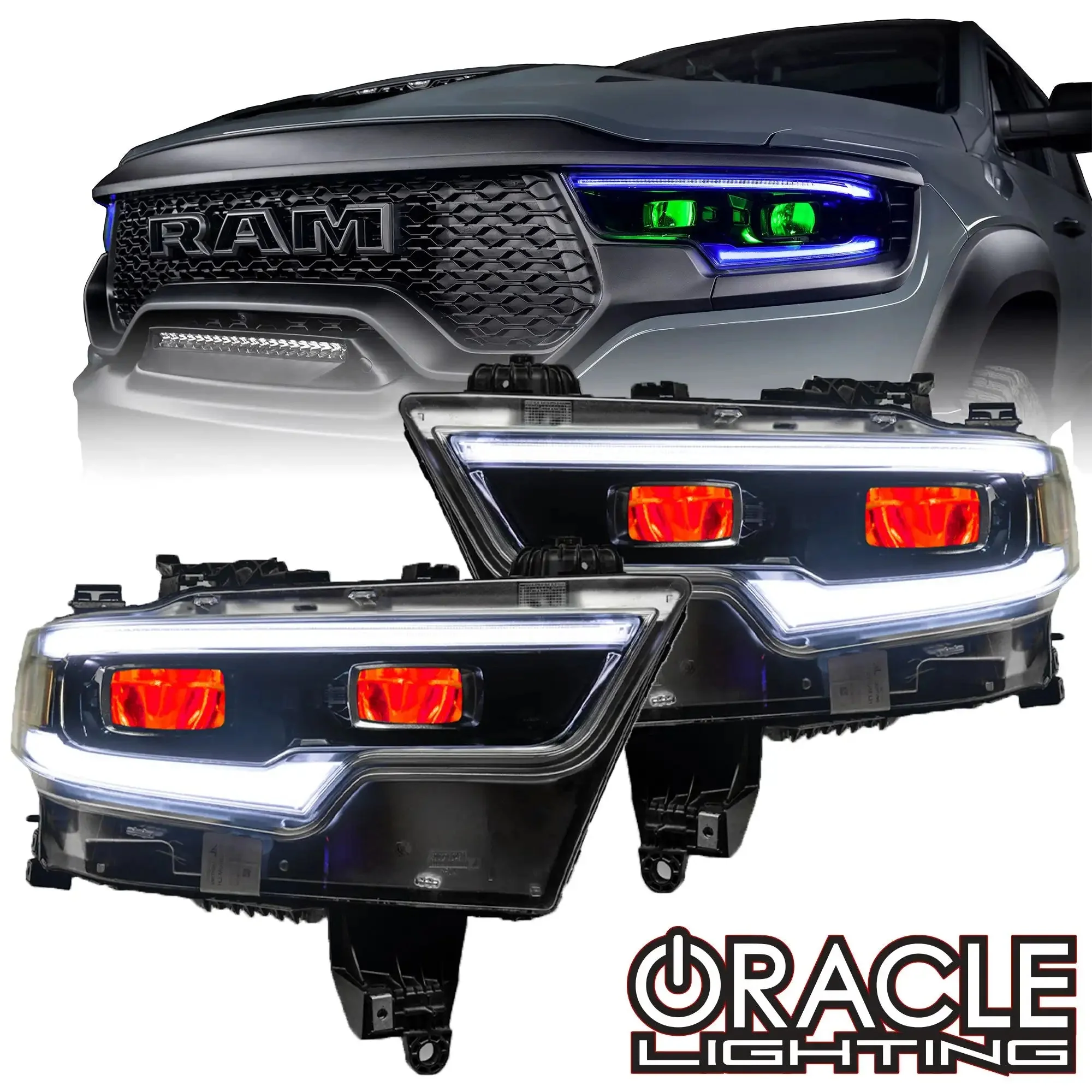 ORACLE Lighting 2019-2024 Ram 1500 ColorSHIFT Headlight Demon Eye Kit - LED Projector Headlights - Image 37