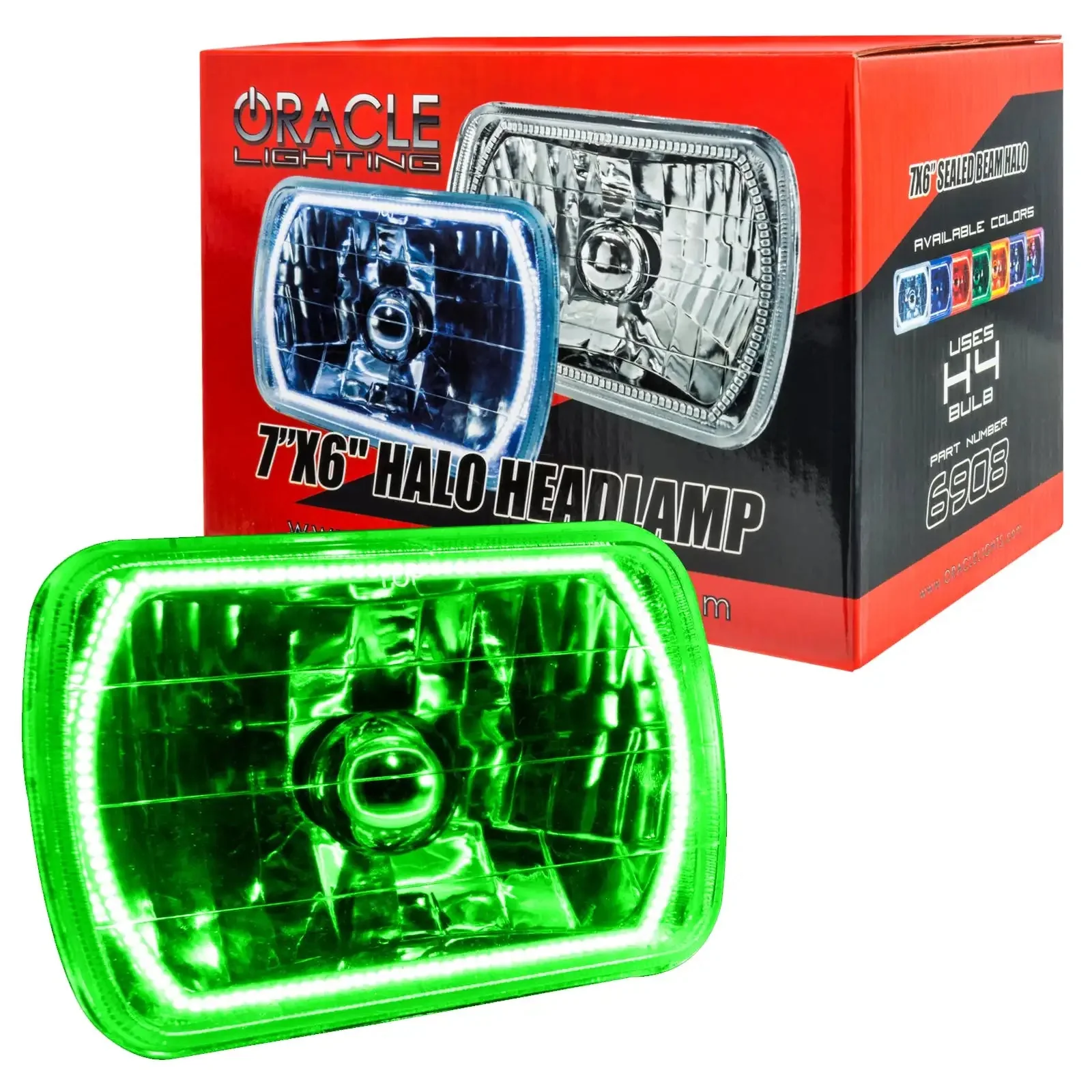 ORACLE Sealed Beam 7x6 H6054 Headlight with Pre-Installed SMD Halo - Image 5
