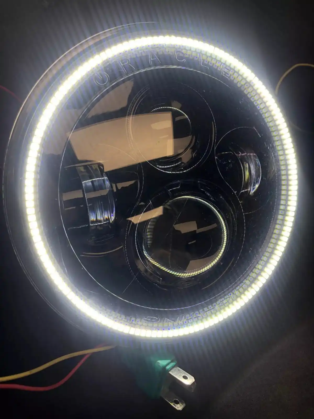 USED ORACLE 7" HIGH POWERED BLACK LED HEADLIGHTS WITH WHITE LED HALOS 5769-001 | ORACLE Outlet | GRADE B - Image 8